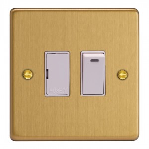 Varilight XDE6NW.BB Brushed Brass 13A Switched Fused Spur with Neon