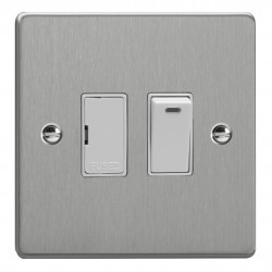 Varilight XDE6NW.BS Brushed Steel 13A Switched Fused Spur with Neon