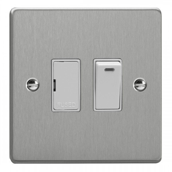 Varilight XDE6NW.BS Brushed Steel 13A Switched Fused Spur with Neon