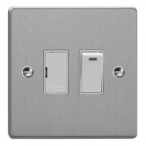 Varilight XDE6NW.BS Brushed Steel 13A Switched Fused Spur with Neon