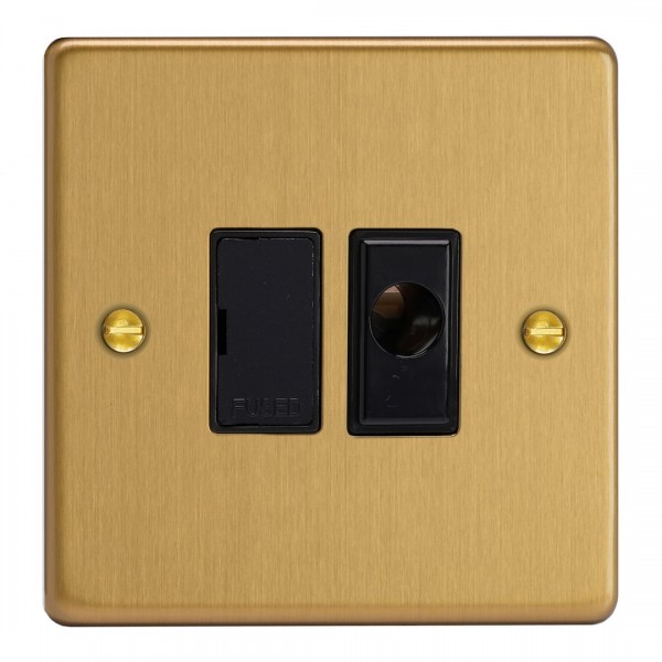 Varilight XDE6UFOB.BB Brushed Brass 13A Unswitched Fused Spur with Flex Outlet