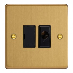 Varilight XDE6UFOB.BB Brushed Brass 13A Unswitched Fused Spur with Flex Outlet