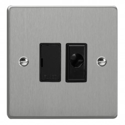 Varilight XDE6UFOB.BS Brushed Steel 13A Unswitched Fused Spur with Flex Outlet