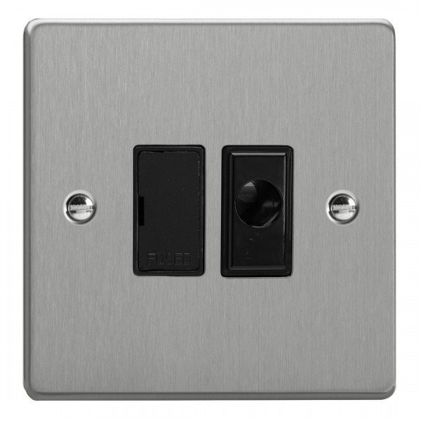 Varilight XDE6UFOB.BS Brushed Steel 13A Unswitched Fused Spur with Flex Outlet
