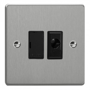 Varilight XDE6UFOB.BS Brushed Steel 13A Unswitched Fused Spur with Flex Outlet