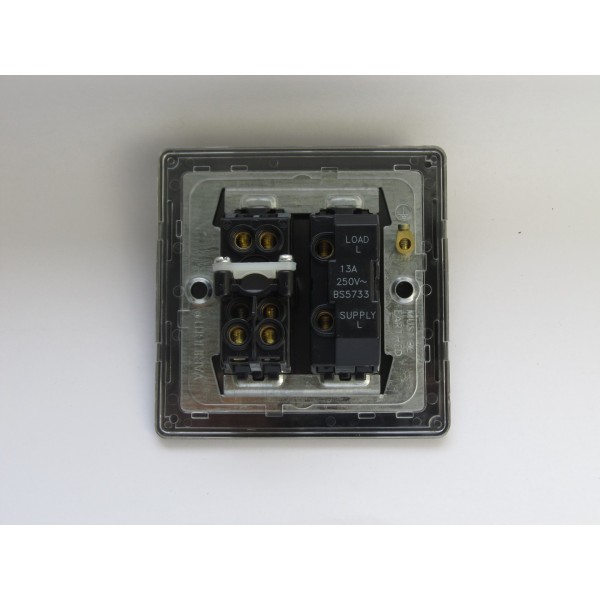 Varilight XDE6UFOB.BS Brushed Steel 13A Unswitched Fused Spur with Flex Outlet