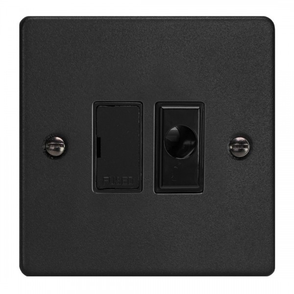 Varilight XDE6UFOB.MB Matt Black 13A Unswitched Fused Spur with Flex Outlet