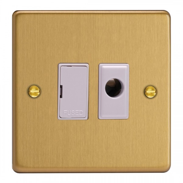 Varilight XDE6UFOW.BB Brushed Brass 13A Unswitched Fused Spur with Flex Outlet