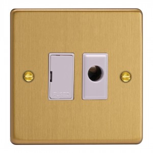 Varilight XDE6UFOW.BB Brushed Brass 13A Unswitched Fused Spur with Flex Outlet