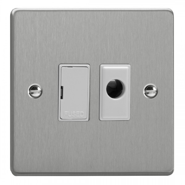 Varilight XDE6UFOW.BS Brushed Steel 13A Unswitched Fused Spur with Flex Outlet