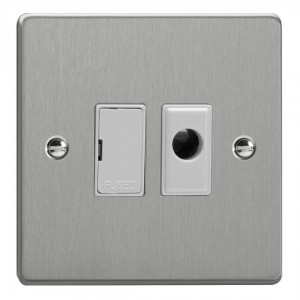 Varilight XDE6UFOW.BS Brushed Steel 13A Unswitched Fused Spur with Flex Outlet