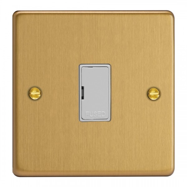 Varilight XDE6UW.BB Brushed Brass 13A Unswitched Fused Spur