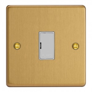 Varilight XDE6UW.BB Brushed Brass 13A Unswitched Fused Spur