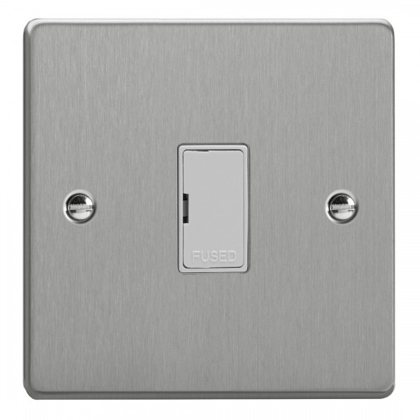 Varilight XDE6UW.BS Brushed Steel 13A Unswitched Fused Spur