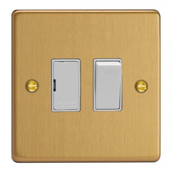 Varilight XDE6W.BB Brushed Brass 13A Switched Fused Spur