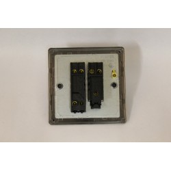 Varilight XDE71B.BS Brushed Steel 2-Gang (10A Intermediate Switch with 10A 1- or 2-Way Rocker Switch)