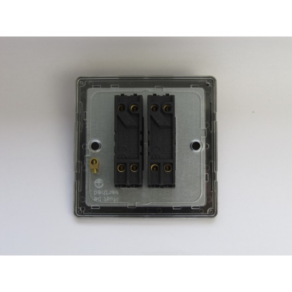 Varilight XDE77W.BB Brushed Brass 2-Gang 10A Intermediate Rocker Switch