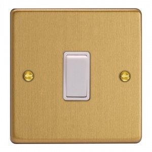 Varilight XDE7W.BB Brushed Brass 1-Gang 10A Intermediate Rocker Switch