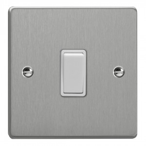 Varilight XDE7W.BS Brushed Steel 1-Gang 10A Intermediate Rocker Switch