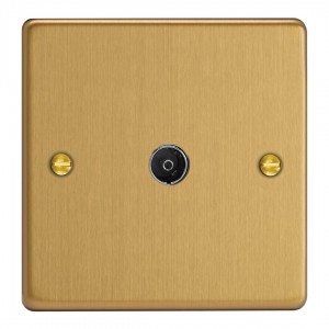 Varilight XDE8.BB Brushed Brass 1-Gang TV Socket/ Co-Axial