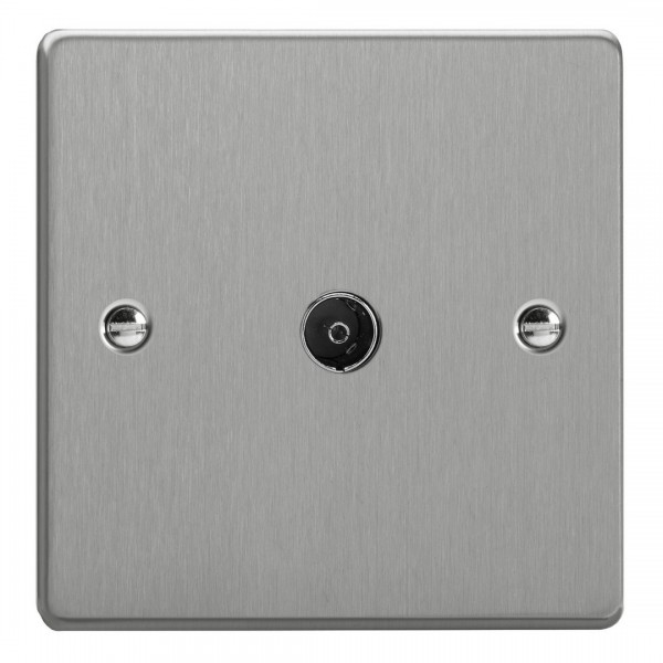 Varilight XDE8.BS Brushed Steel 1-Gang TV Socket/ Co-Axial