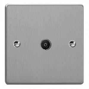Varilight XDE8.BS Brushed Steel 1-Gang TV Socket/ Co-Axial