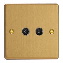Varilight XDE88.BB Brushed Brass 2-Gang TV Socket/ Co-Axial