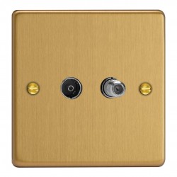 Varilight XDE88S.BB Brushed Brass 2-Gang TV Socket/ Co-axial with F-Type Satellite