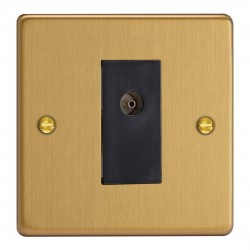 Varilight XDE8ISOB.BB Brushed Brass 1-Gang TV Socket/ Isolated Co-axial
