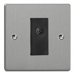 Varilight XDE8ISOB.BS Brushed Steel 1-Gang TV Socket/ Isolated Co-axial