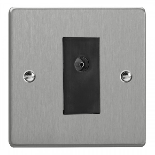 Varilight XDE8ISOB.BS Brushed Steel 1-Gang TV Socket/ Isolated Co-axial