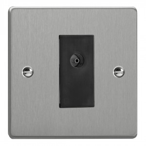 Varilight XDE8ISOB.BS Brushed Steel 1-Gang TV Socket/ Isolated Co-axial