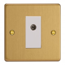 Varilight XDE8ISOW.BB Brushed Brass 1-Gang TV Socket/ Isolated Co-axial