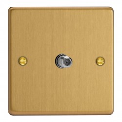 Varilight XDE8S.BB Brushed Brass 1-Gang TV Socket/ F-Type Satellite