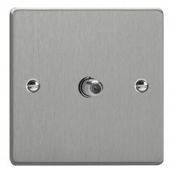 Varilight XDE8S.BS Brushed Steel 1-Gang TV Socket/ F-Type Satellite