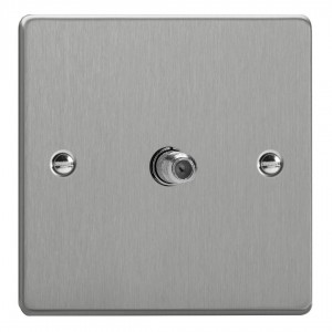 Varilight XDE8S.BS Brushed Steel 1-Gang TV Socket/ F-Type Satellite