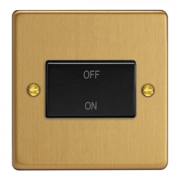 Varilight XDEFIB.BB Brushed Brass 10A Fan Isolating Switch (3 Pole)