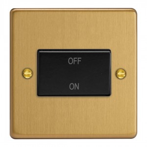 Varilight XDEFIB.BB Brushed Brass 10A Fan Isolating Switch (3 Pole)