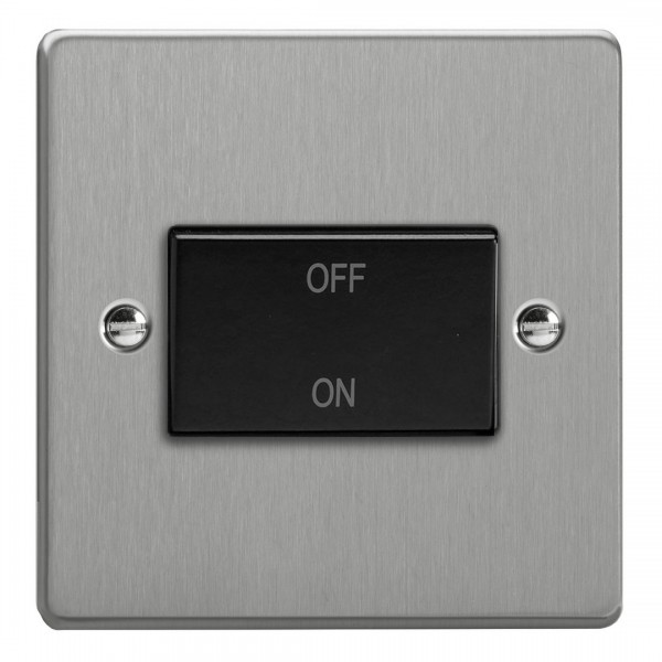 Varilight XDEFIB.BS Brushed Steel 10A Fan Isolating Switch (3 Pole)