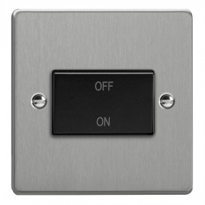 Varilight XDEFIB.BS Brushed Steel 10A Fan Isolating Switch (3 Pole)