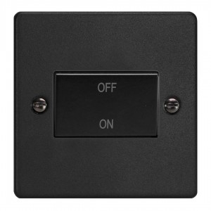 Varilight XDEFIB.MB Matt Black 10A Fan Isolating Switch (3 Pole)
