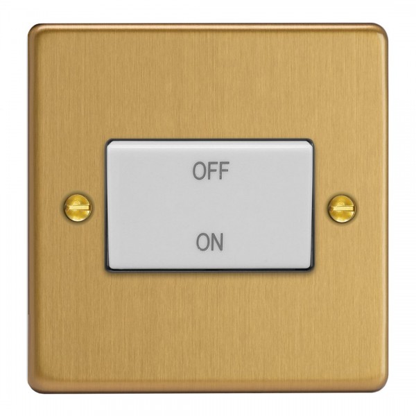 Varilight XDEFIW.BB Brushed Brass 10A Fan Isolating Switch (3 Pole)