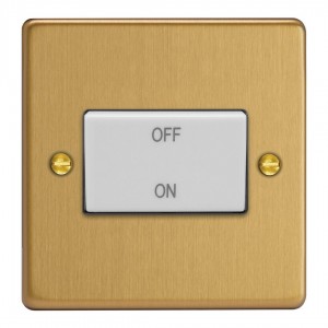 Varilight XDEFIW.BB Brushed Brass 10A Fan Isolating Switch (3 Pole)