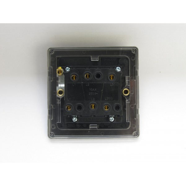 Varilight XDEFIW.BB Brushed Brass 10A Fan Isolating Switch (3 Pole)