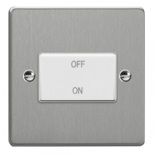 Varilight XDEFIW.BS Brushed Steel 10A Fan Isolating Switch (3 Pole)