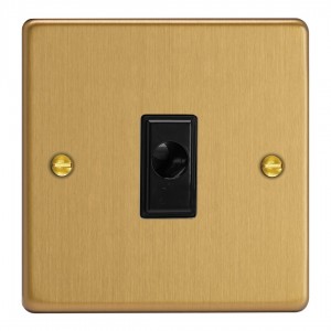 Varilight XDEFOB.BB Brushed Brass 16A Flex Outlet Plate