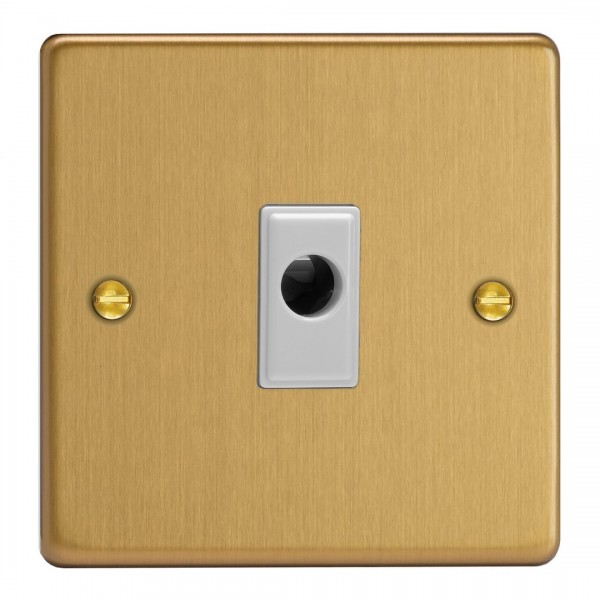 Varilight XDEFOW.BB Brushed Brass 16A Flex Outlet Plate