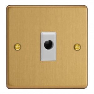 Varilight XDEFOW.BB Brushed Brass 16A Flex Outlet Plate