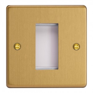 Varilight XDEG1.BB Brushed Brass DataGrid Plate (1 Grid Space)