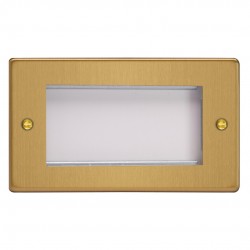 Varilight XDEG4.BB Brushed Brass DataGrid Twin Plate (4 Grid Spaces)